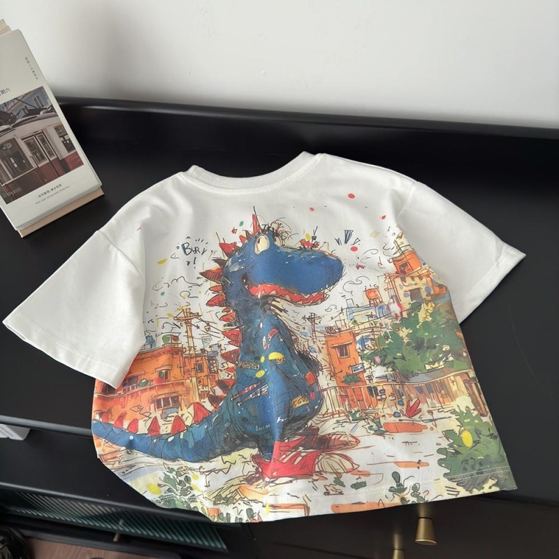 Boy Dinosaur Doodle Pattern T-shirt