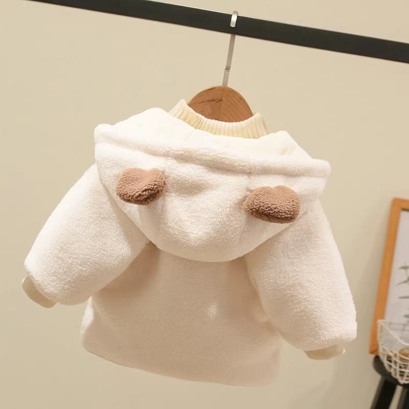 Baby Toddler Thicken Lambwool Hooded Jacket