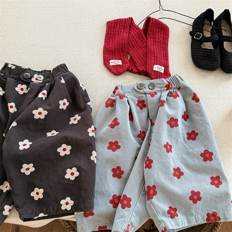 Toddler Girl Flowers Loose Pants