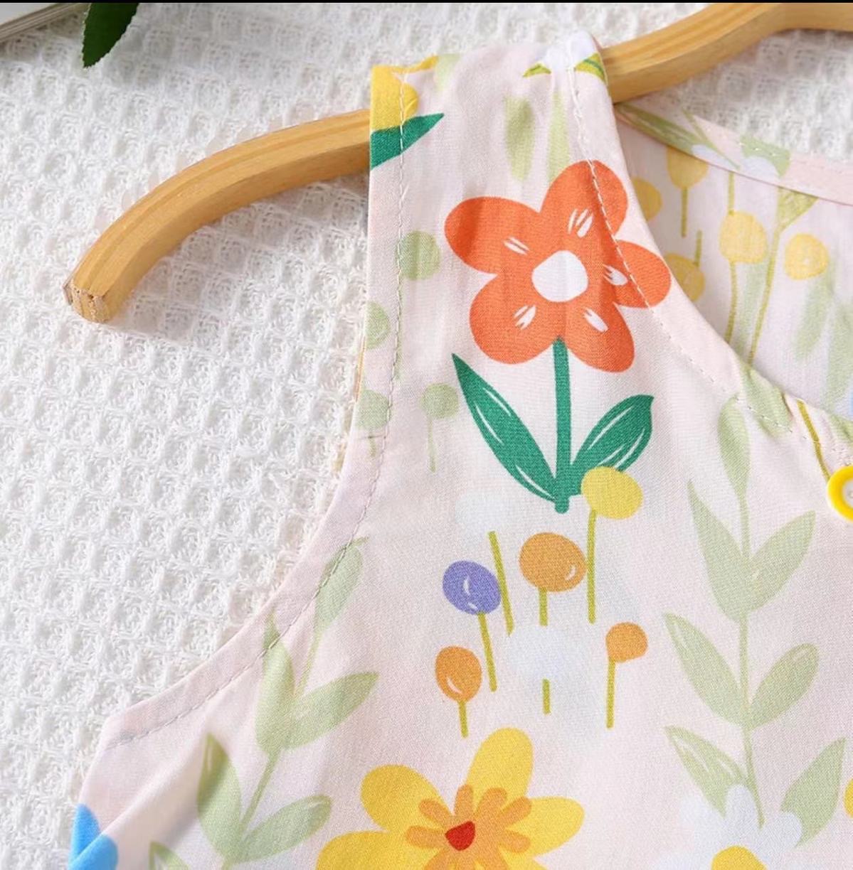 Toddler 2-Piece Flower Apricot Set