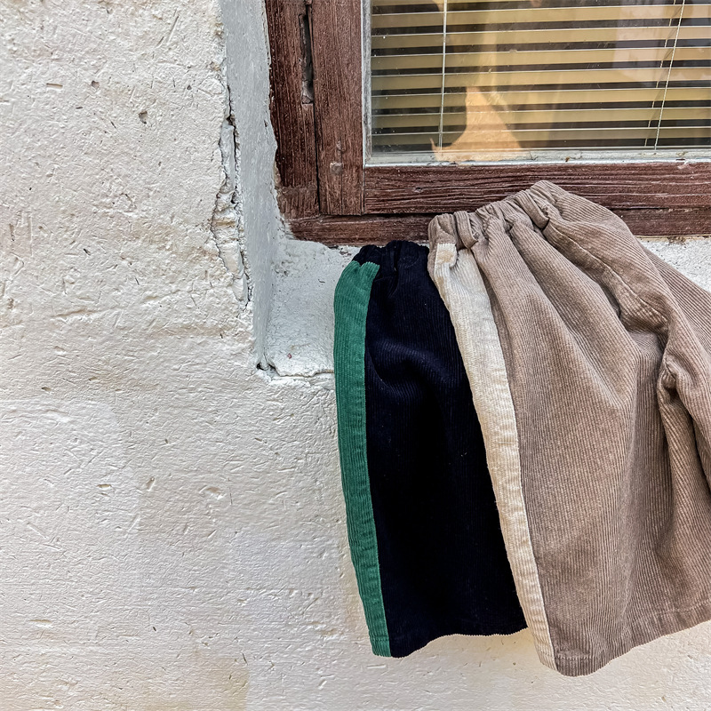 Kid Boy Contrast Corduroy Pants