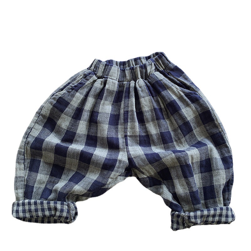 Toddler Kid Blue Plaid Pants