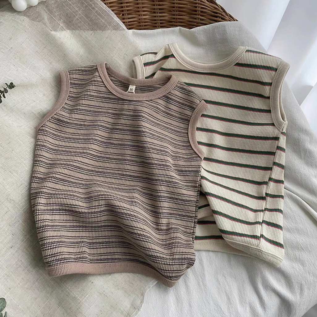 Body Toddler Solid Color Stripe Tank Top