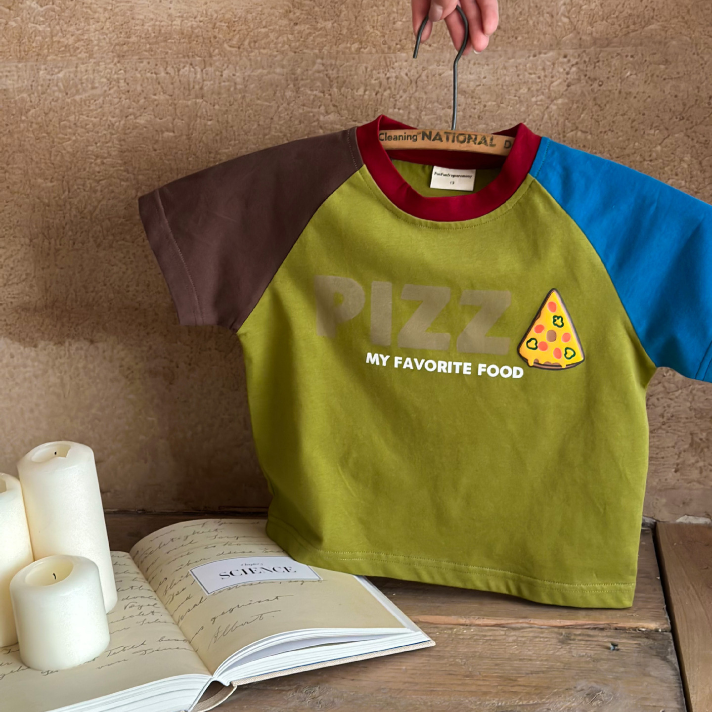 Kid Pizza Popcorn Pattern T-Shirt