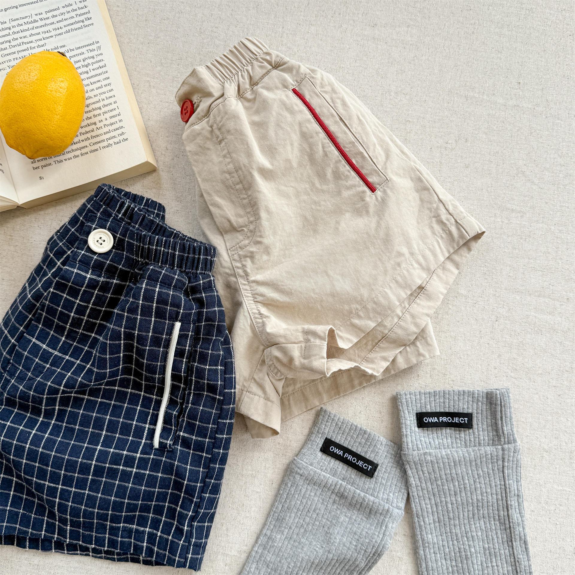 Toddler Casual Contrast Check Shorts