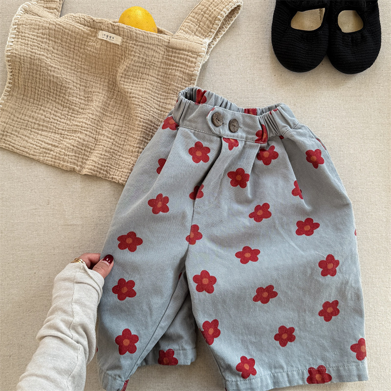 Toddler Girl Flowers Loose Pants