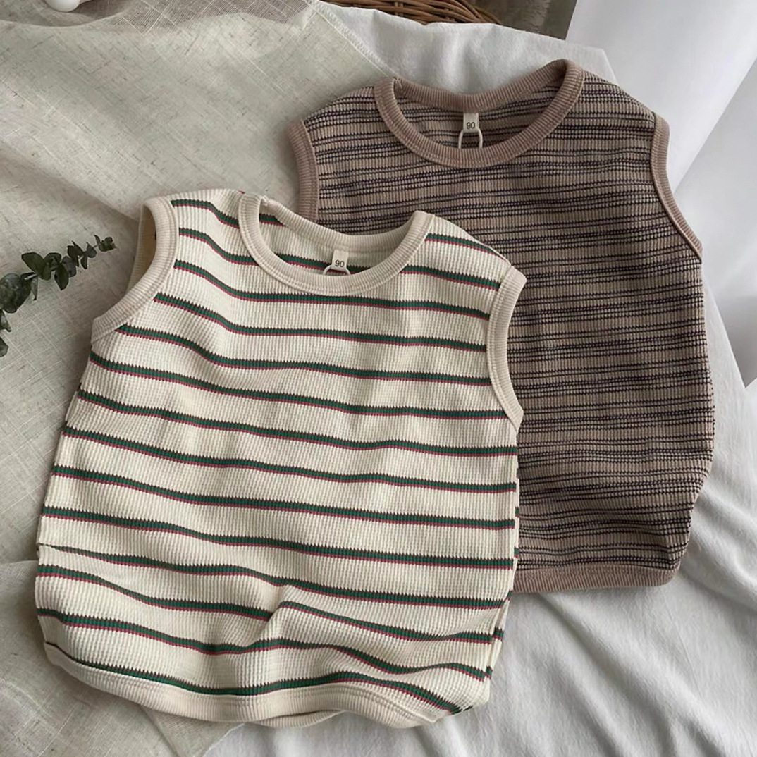 Body Toddler Solid Color Stripe Tank Top