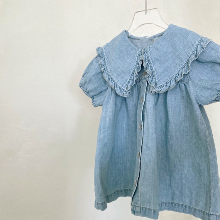 Baby Toddler Denim Lapel Dress