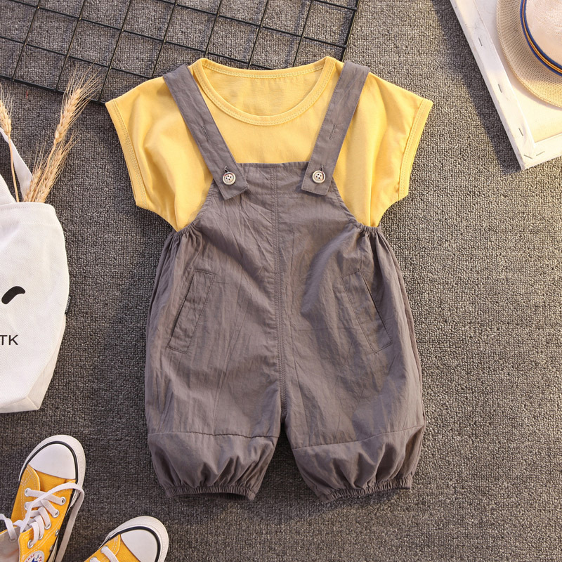 Baby Kid 2-Piece T-Shirt and Overalls Set