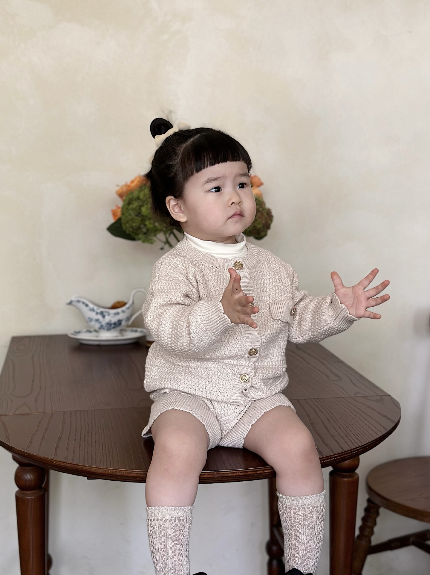 Baby Toddler Girl Cardigan and Skirt Knitting Set
