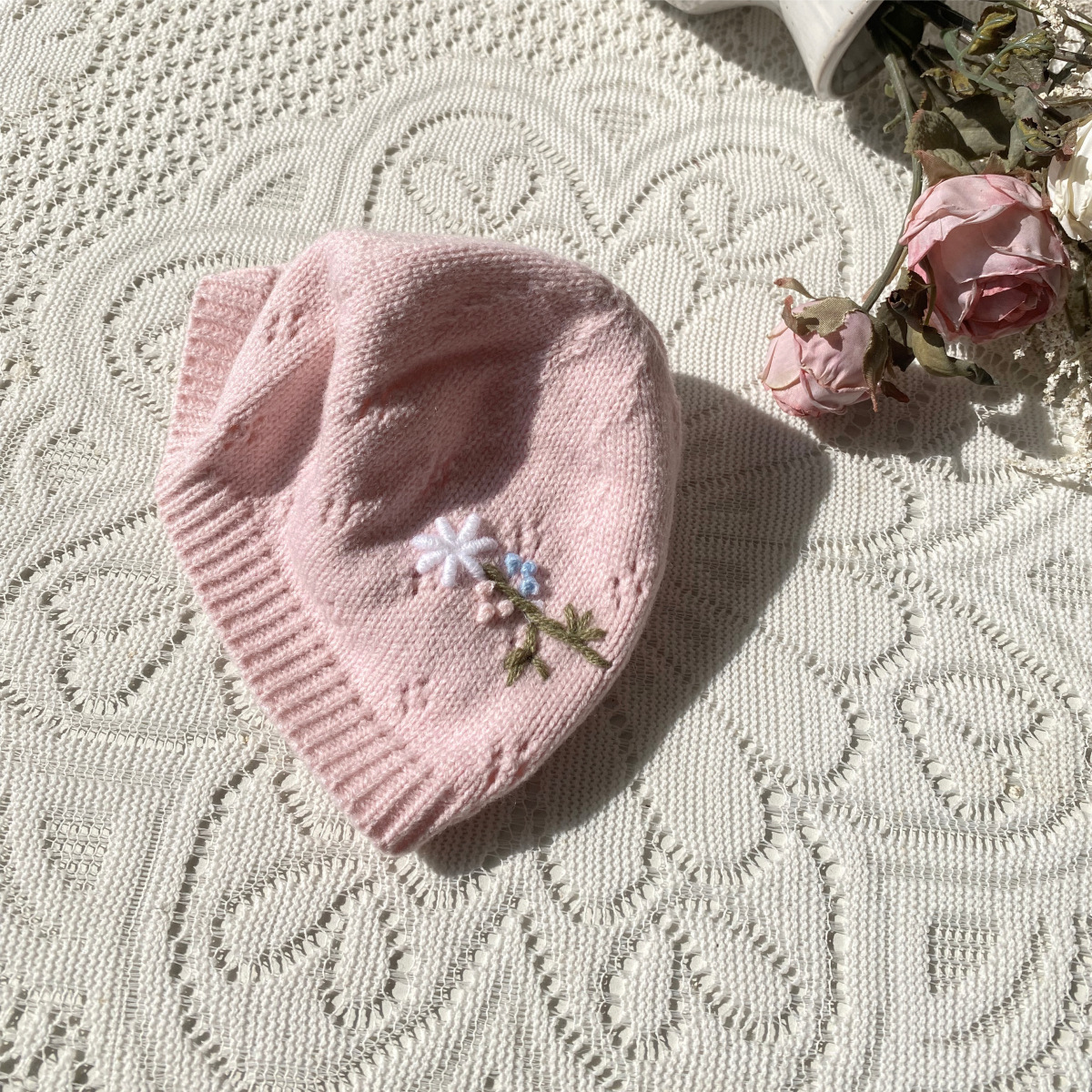 Baby Girls Floral Embroidered Sweater Bodysuit