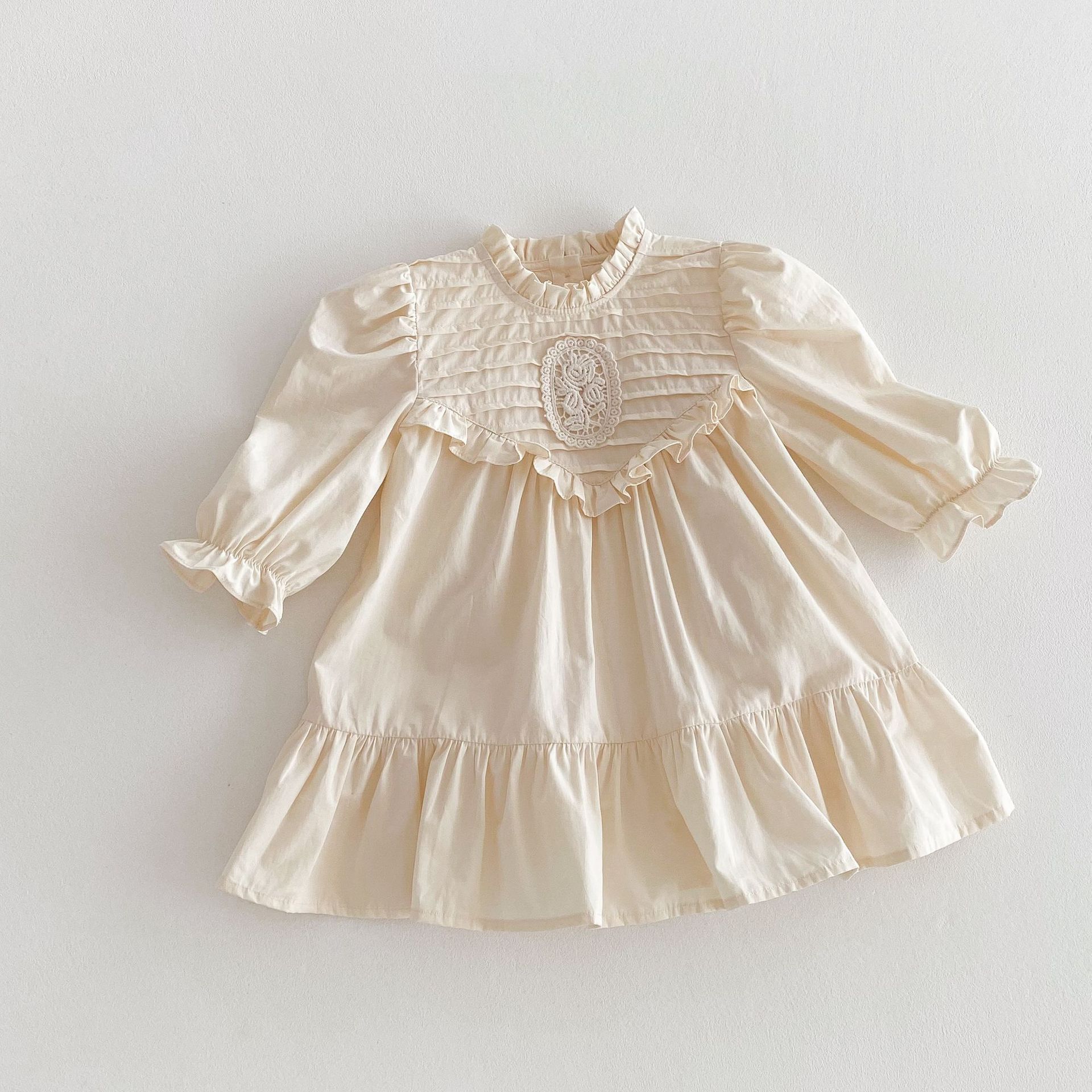 Baby Pleated Ruffle Lace Dress