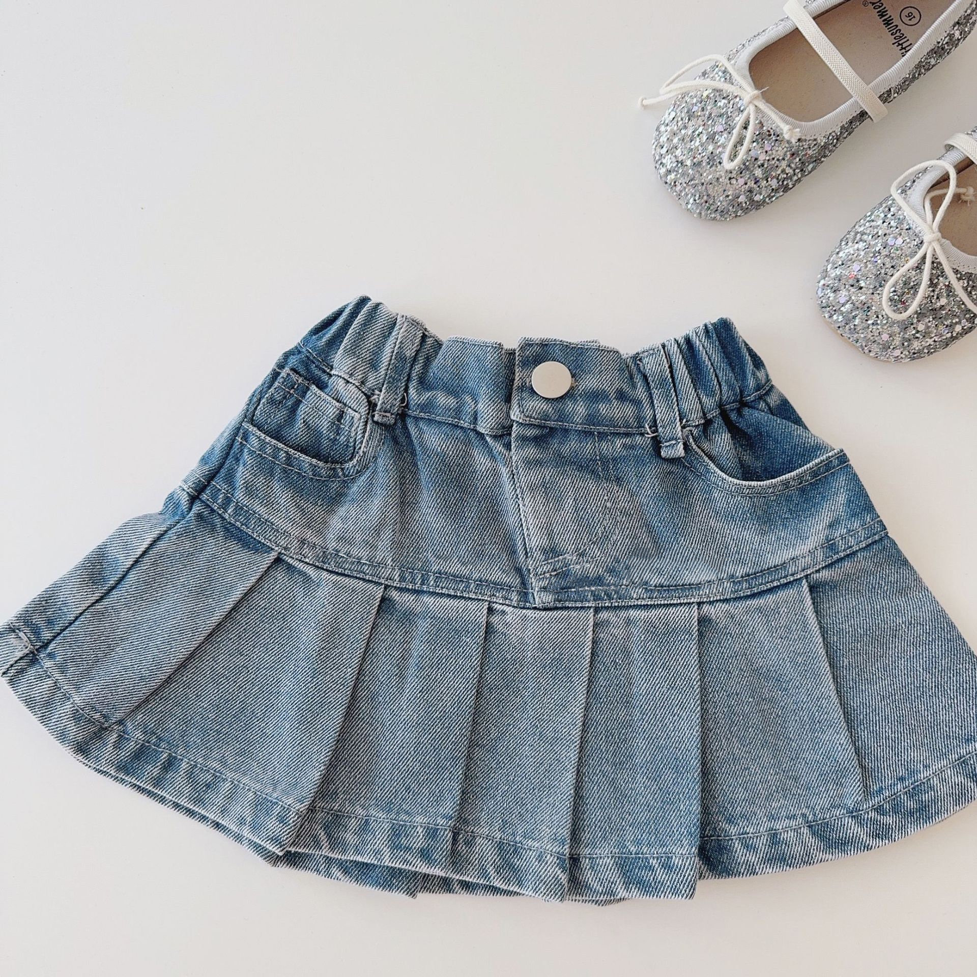 Kid Washed Denim Blue Skirt