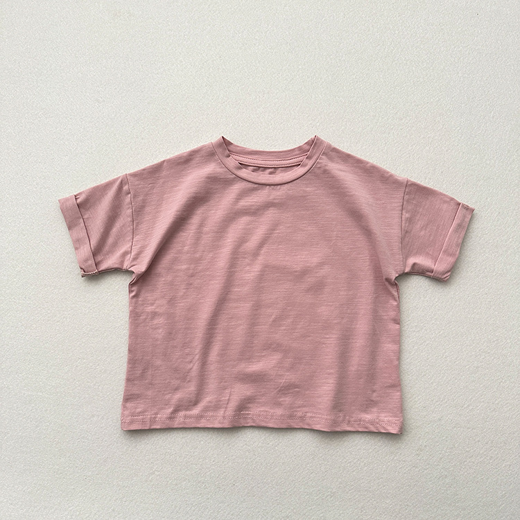 Toddler Solid color short-sleeved T-shirt