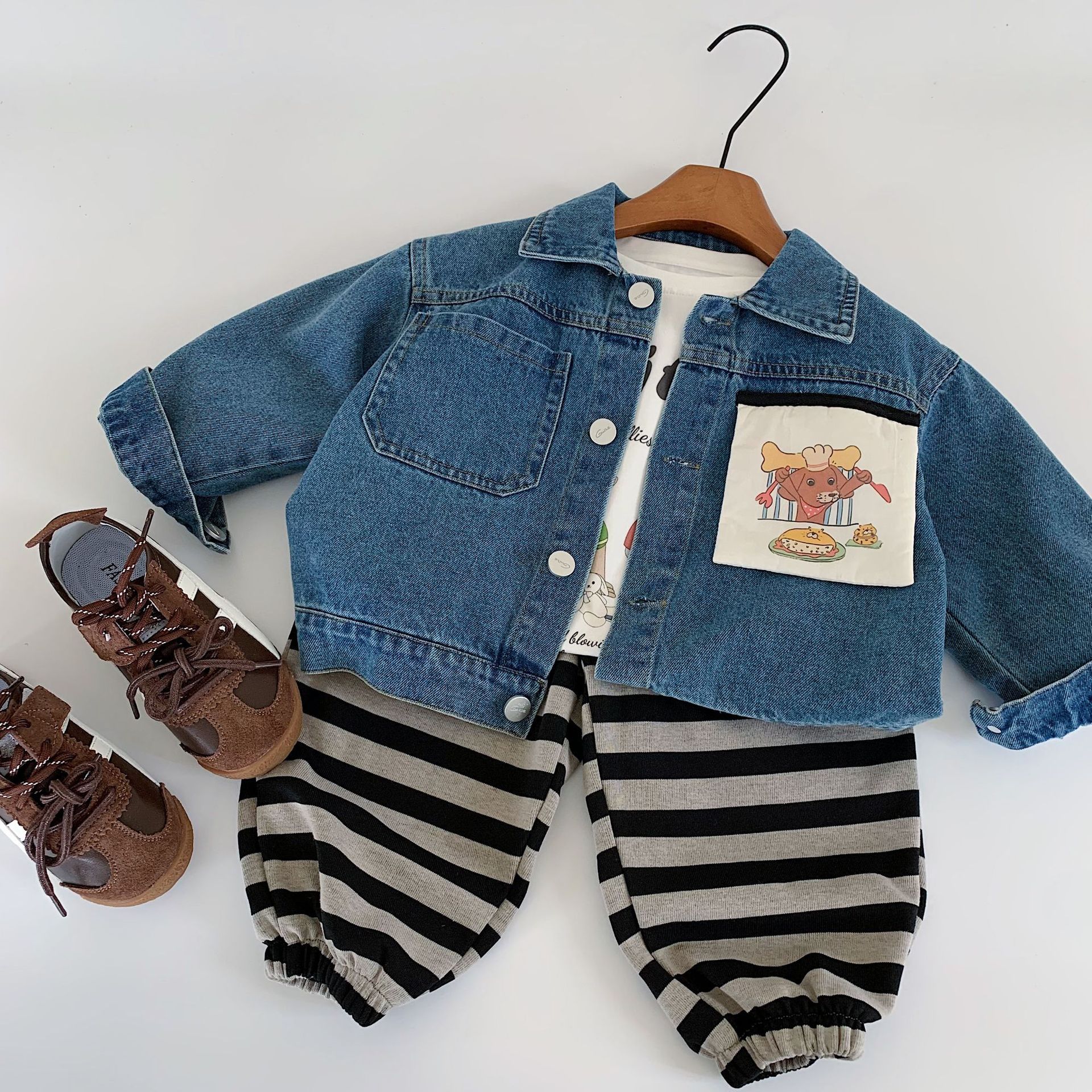 Toddler Dog Patchwork Denim Jacket 