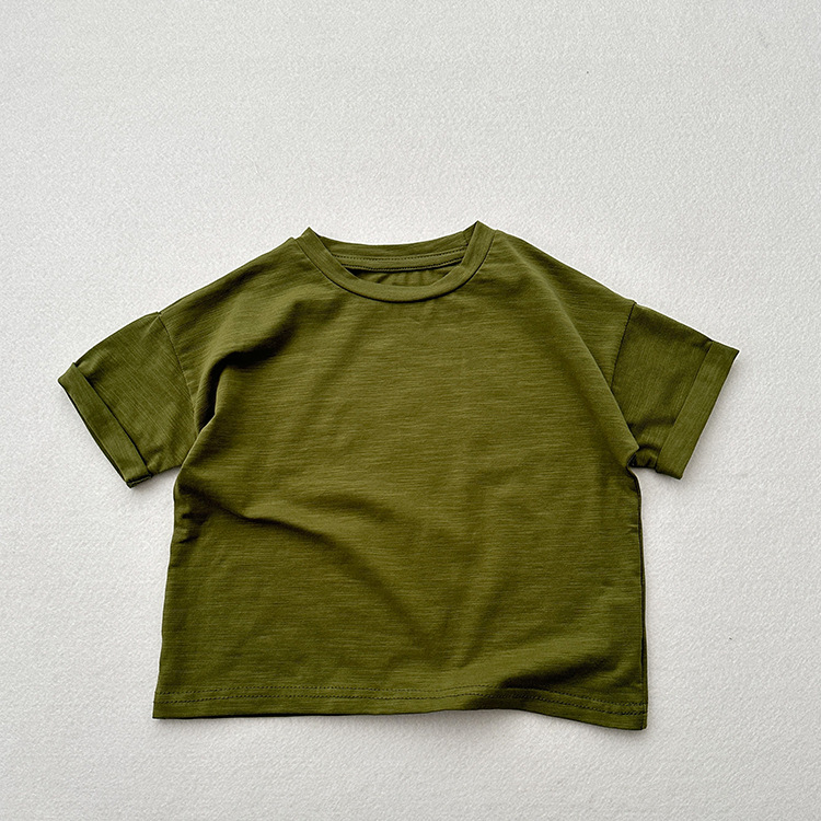 Toddler Solid color short-sleeved T-shirt