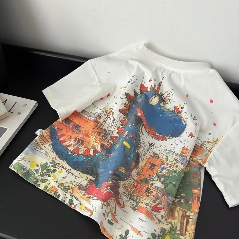 Boy Dinosaur Doodle Pattern T-shirt