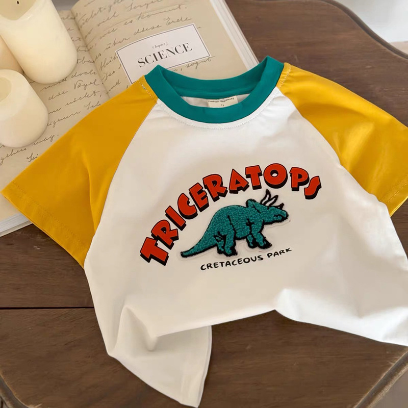 TRICERATOPS Toddler Embroidery Short Sleeves T-shirt