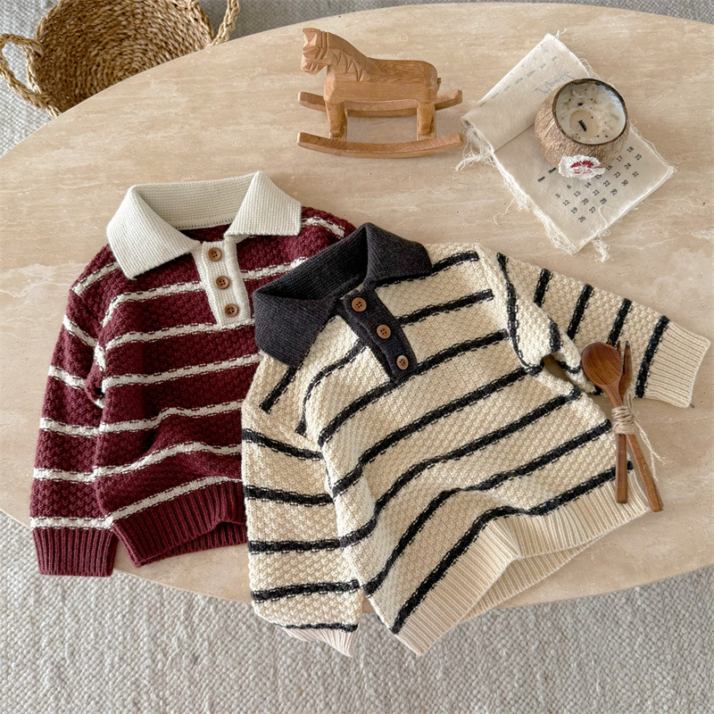 Baby Toddler Stripe Polo Sweater
