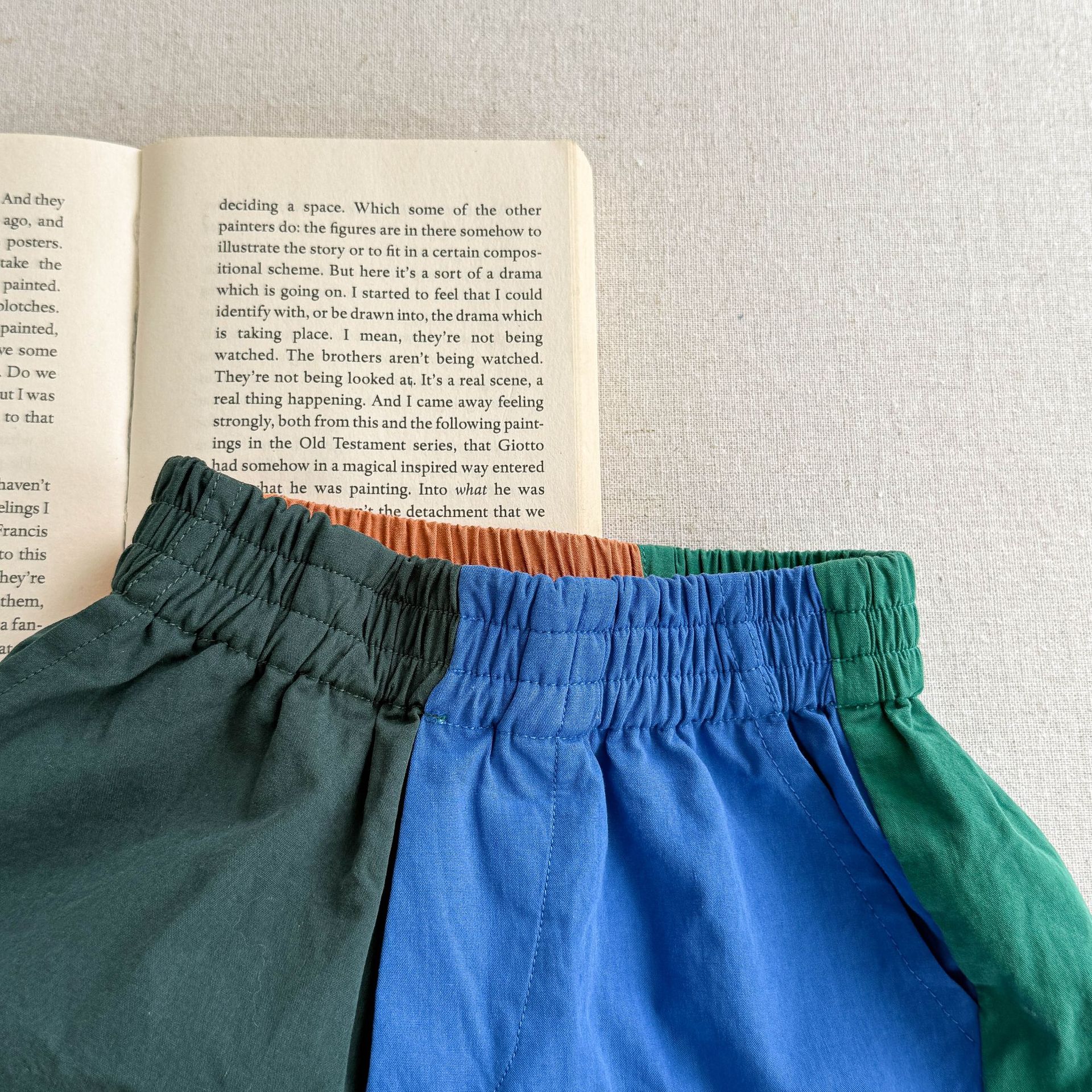 Toddler Penguins Embroidery Contrast Shorts