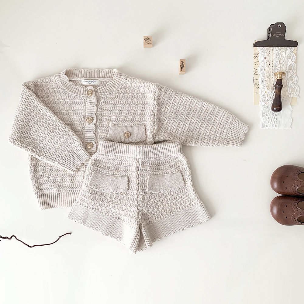 Baby Toddler Girl Cardigan and Skirt Knitting Set