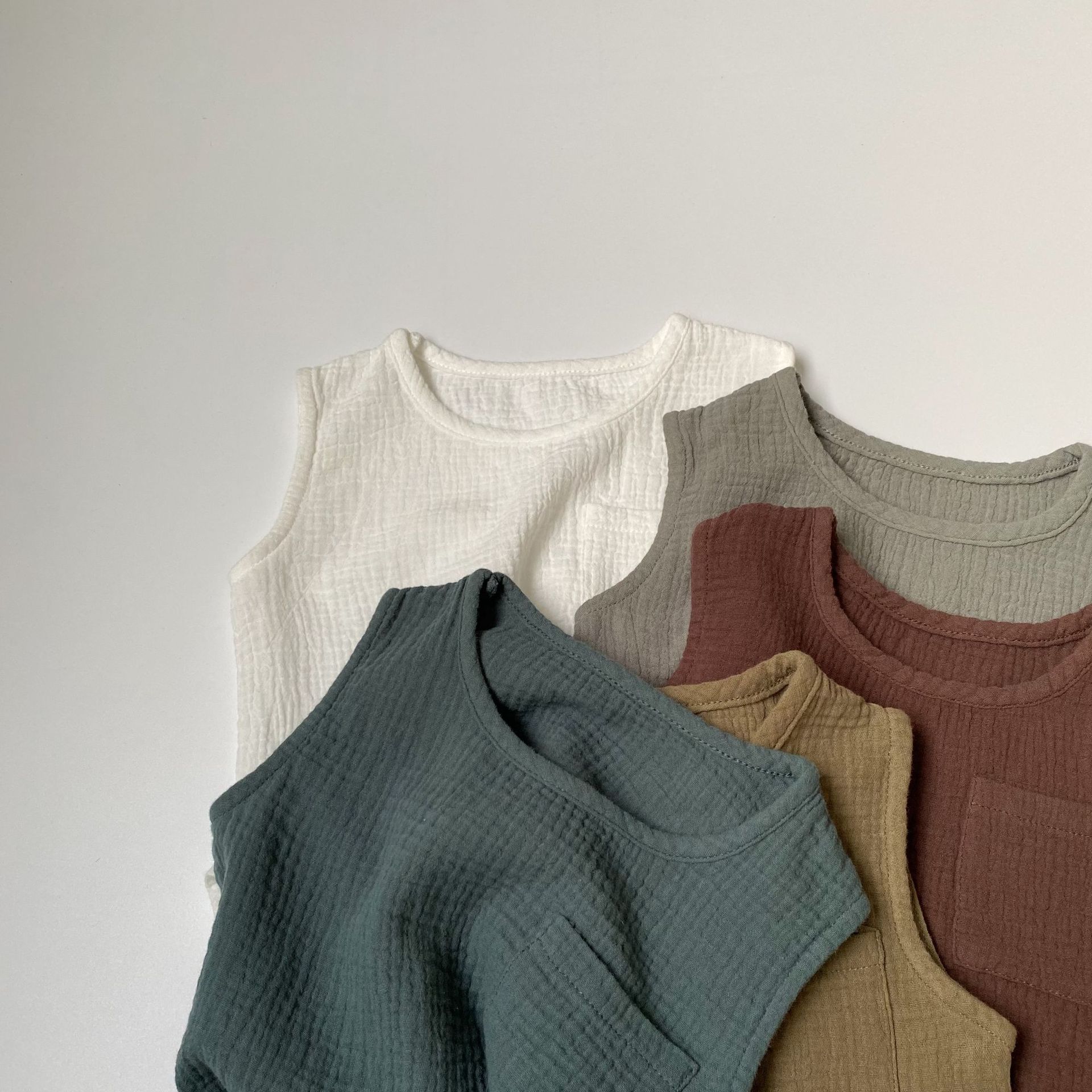 Toddler Solid Color Gauze Tank Top