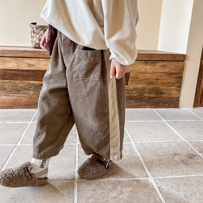 Kid Boy Contrast Corduroy Pants