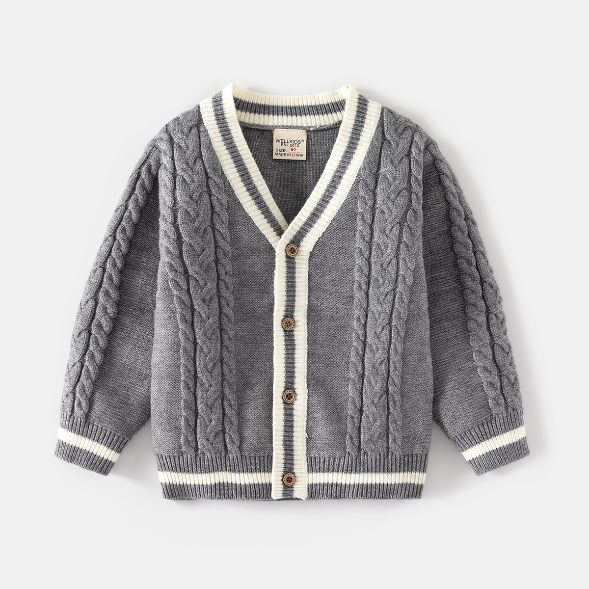 Kid Boy Knitted Casual Cardigan Sweater