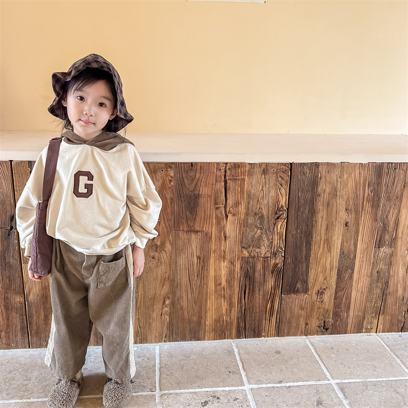 Kid Boy Contrast Corduroy Pants
