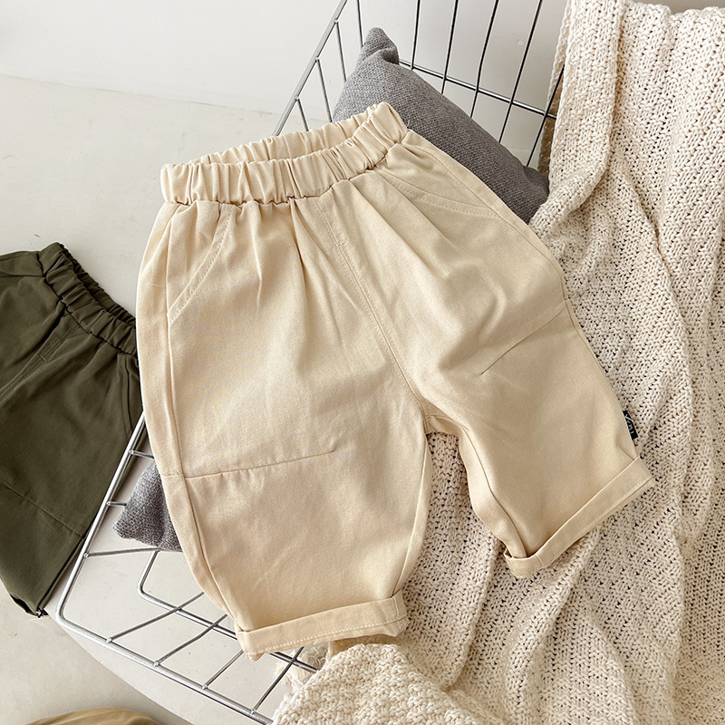 Baby Boy Solid Color Worker Loose Pants