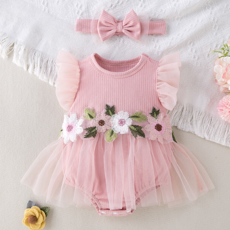 Baby Daisy Pastoral Bodysuit with Headband