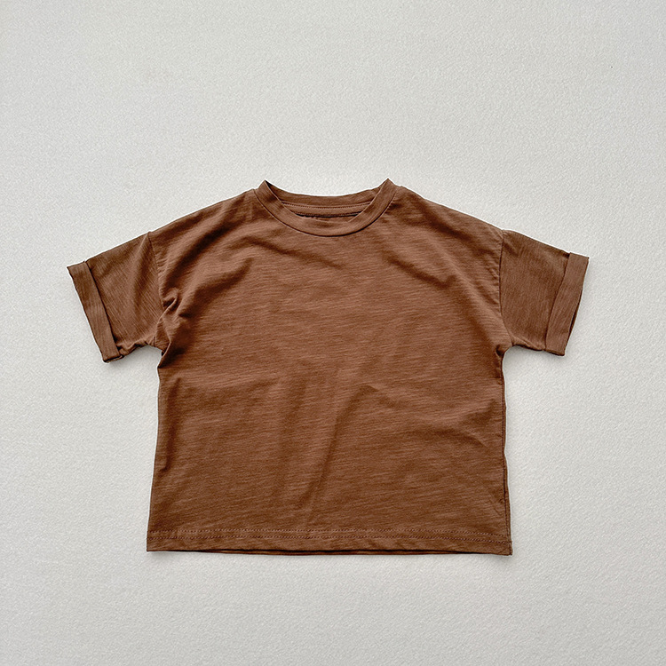 Toddler Solid color short-sleeved T-shirt