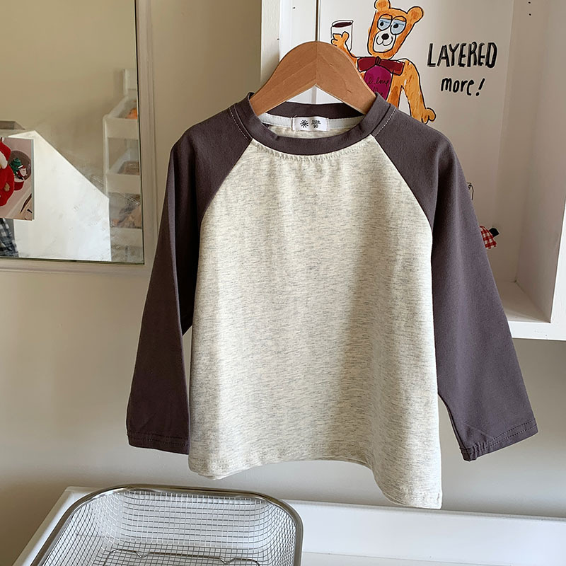 Kids Contrast Color Raglan Base Layer T-Shirt