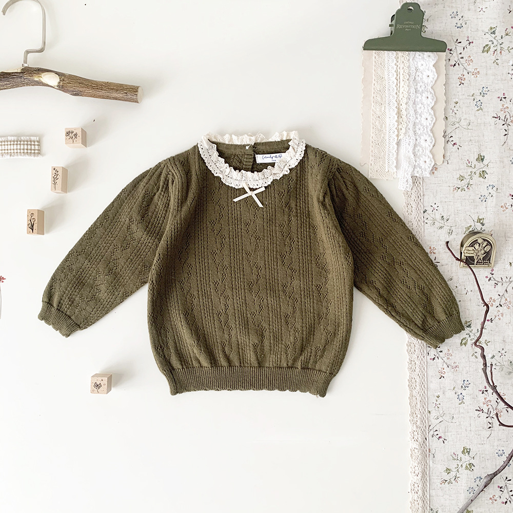 Baby Toddler Girl Lace Collar Sweater
