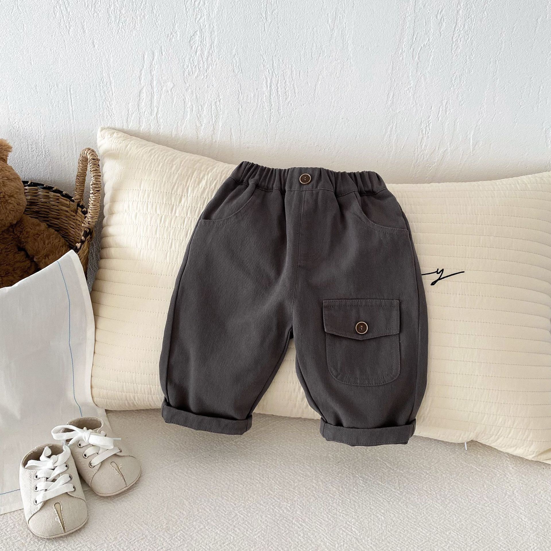 Baby Solid Color Worker Essential Pants