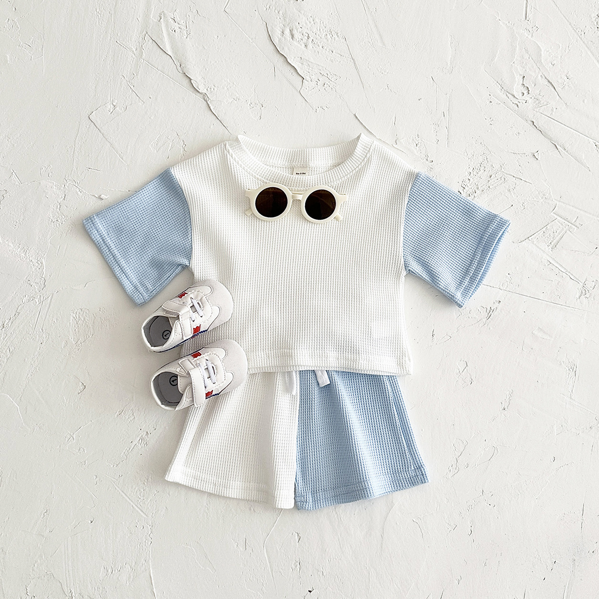 Baby Toddler 2-Piece Contrast Waffle Set