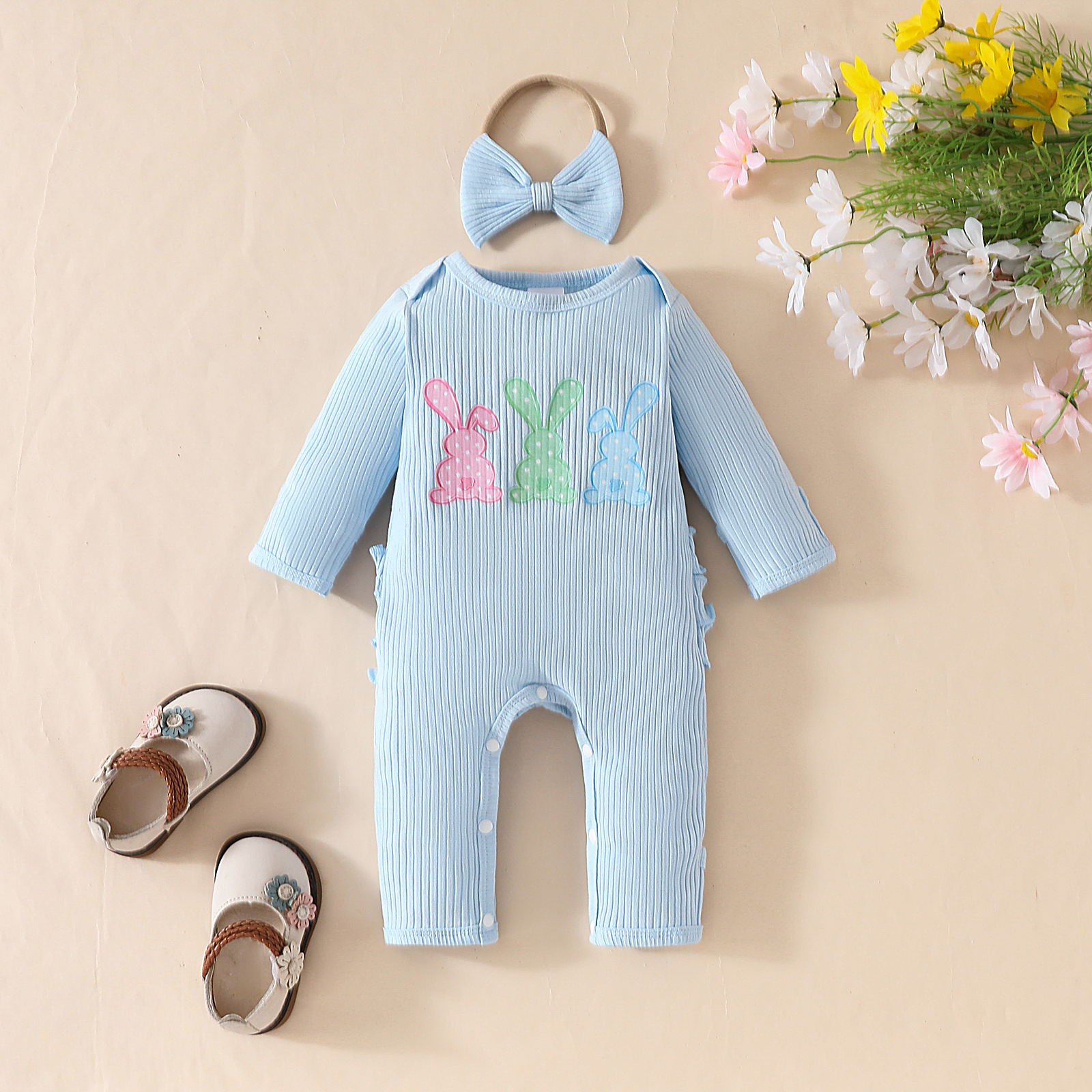 Baby Newborn Carrot Embroidery Onesie