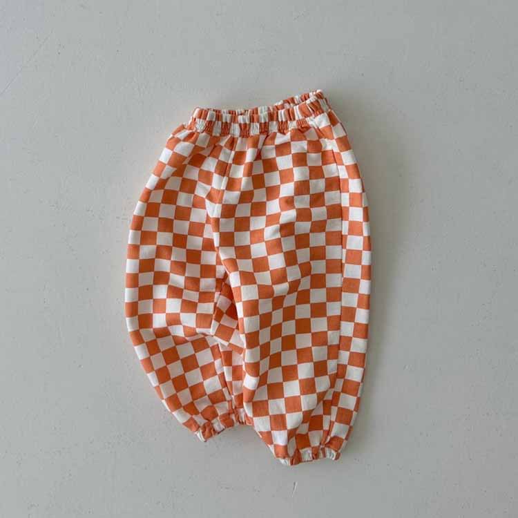 Baby Orange Checkerboard Pants