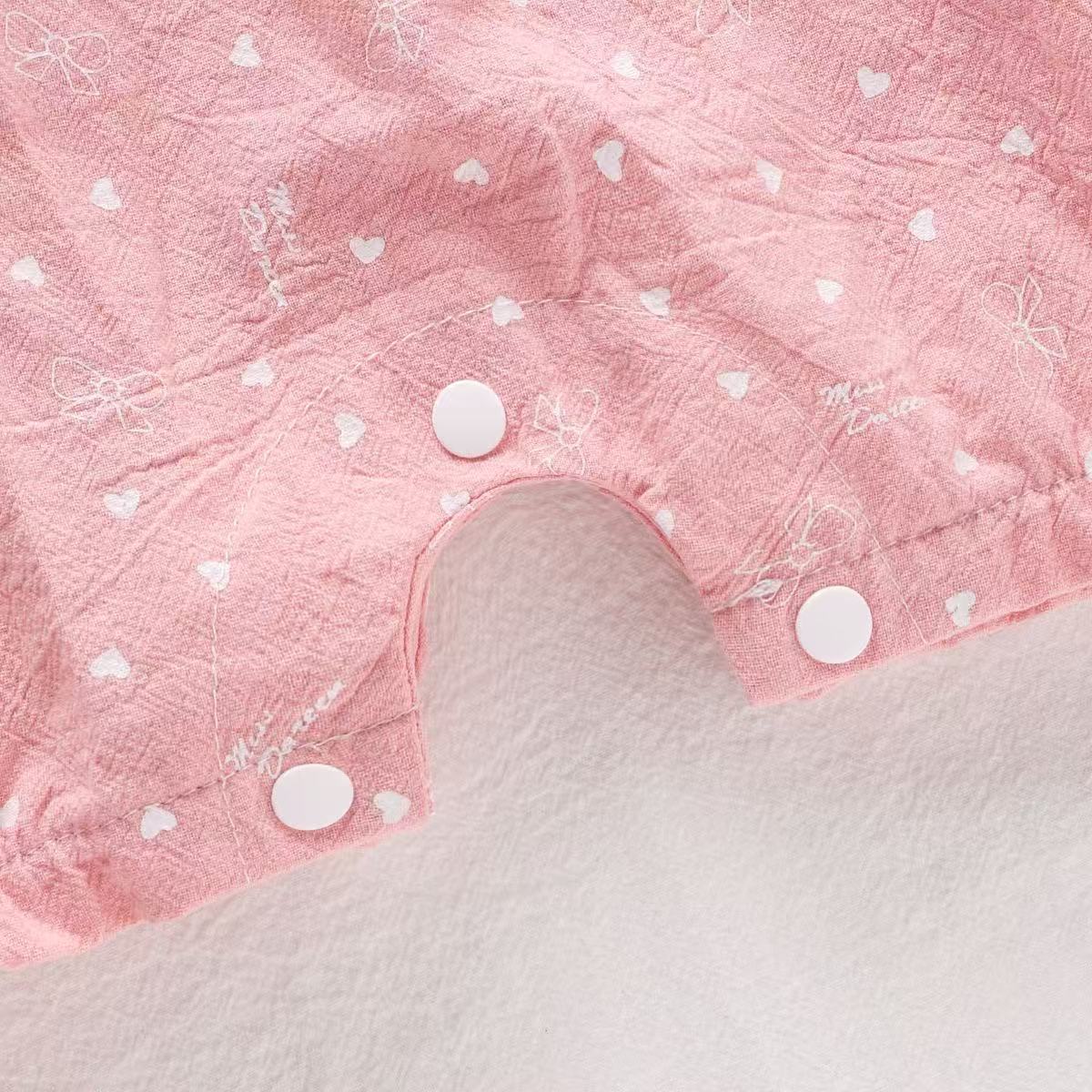 Baby Girl Love Heart Bowknots Romper with Hat