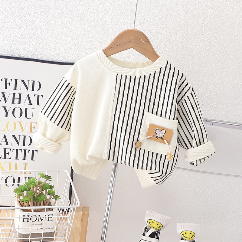 Kid Simple Striped Bear T-Shirt
