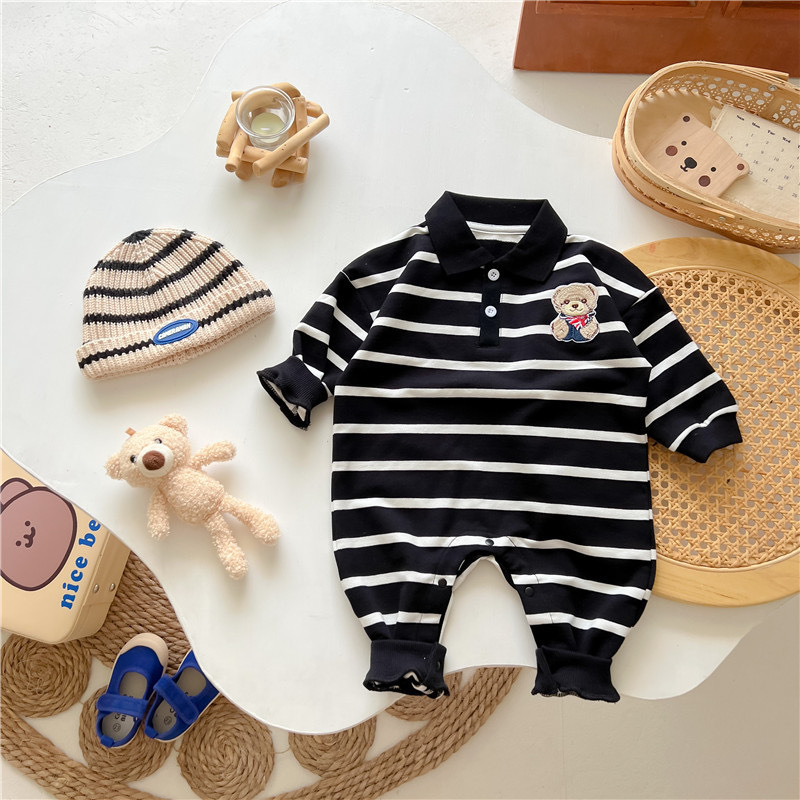 Baby Bear Stripe Polo Romper