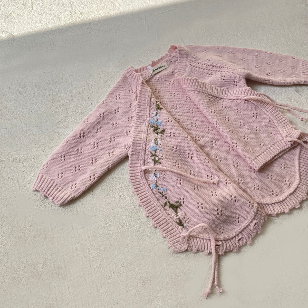 Baby Girls Floral Embroidered Sweater Bodysuit