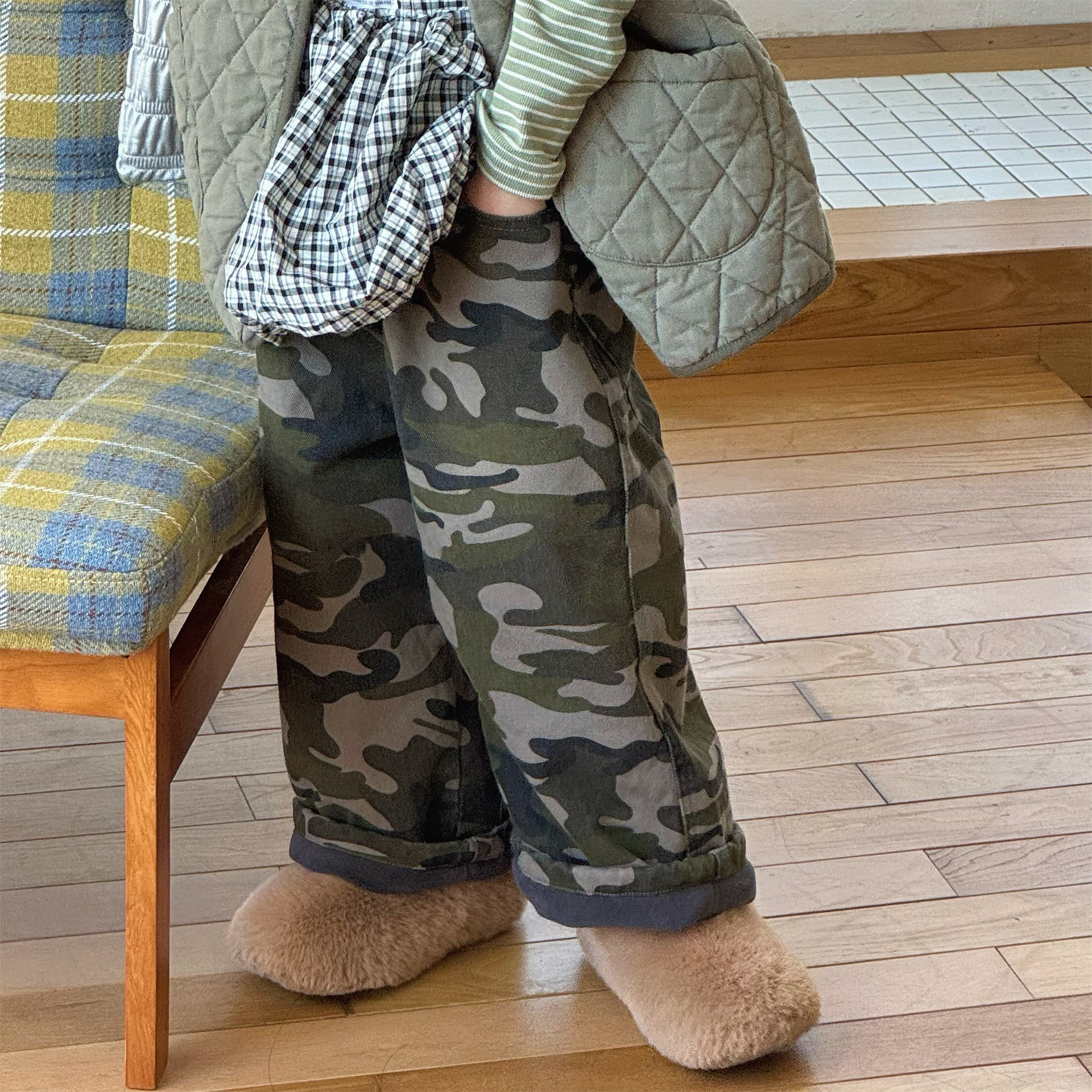 Kids Camo Warm Winter Casual Pants