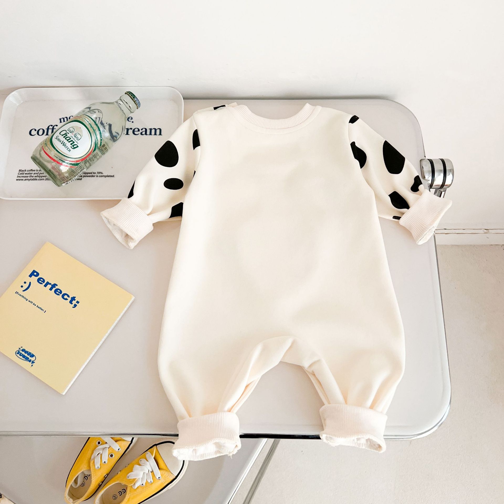 Baby Fake Two Pieces Milk Cow Romper