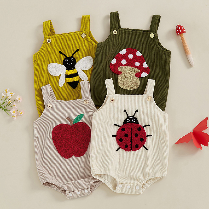 Baby Animal and Plant Embroidered Bodysuit