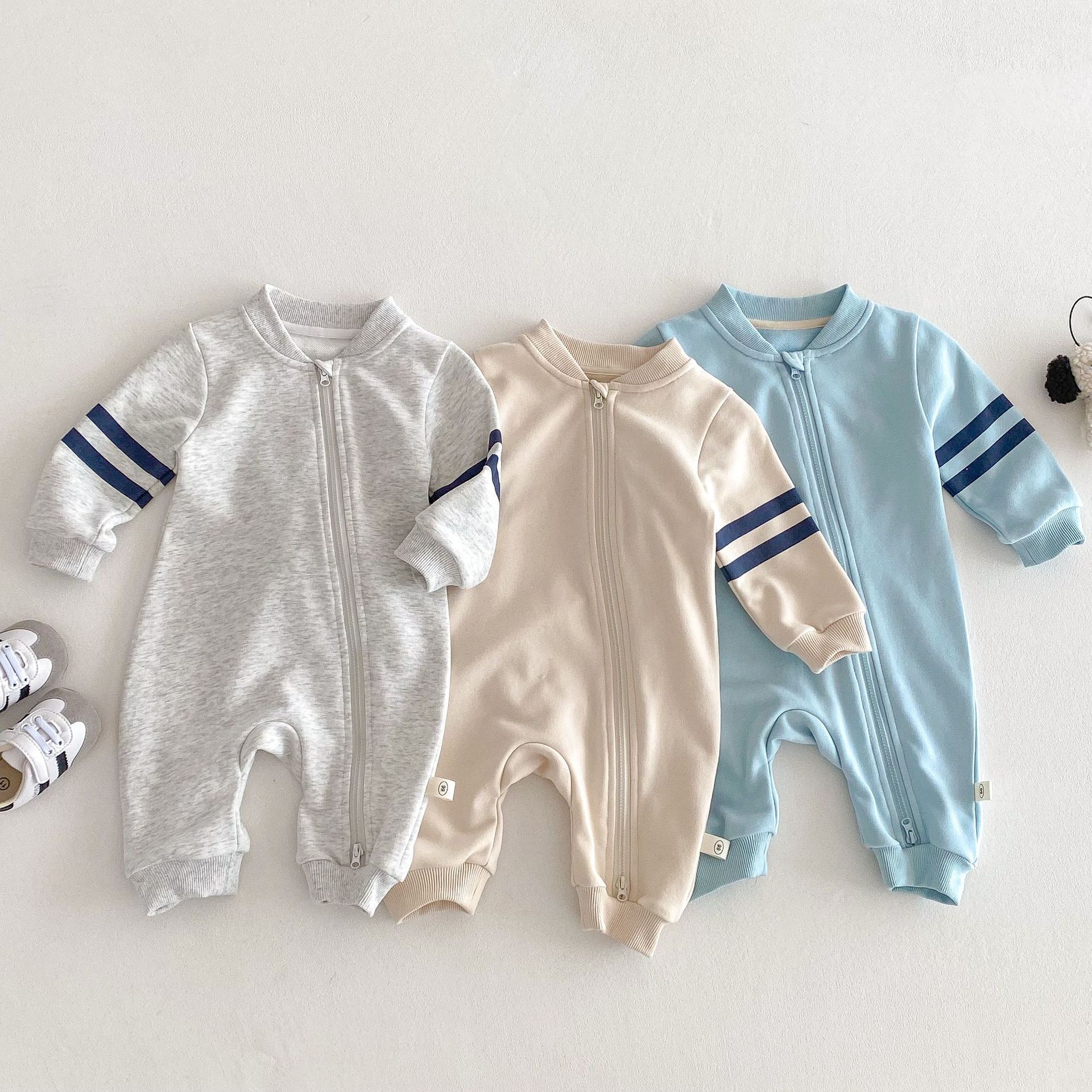 Baby Baseball Collar Jumpsuit