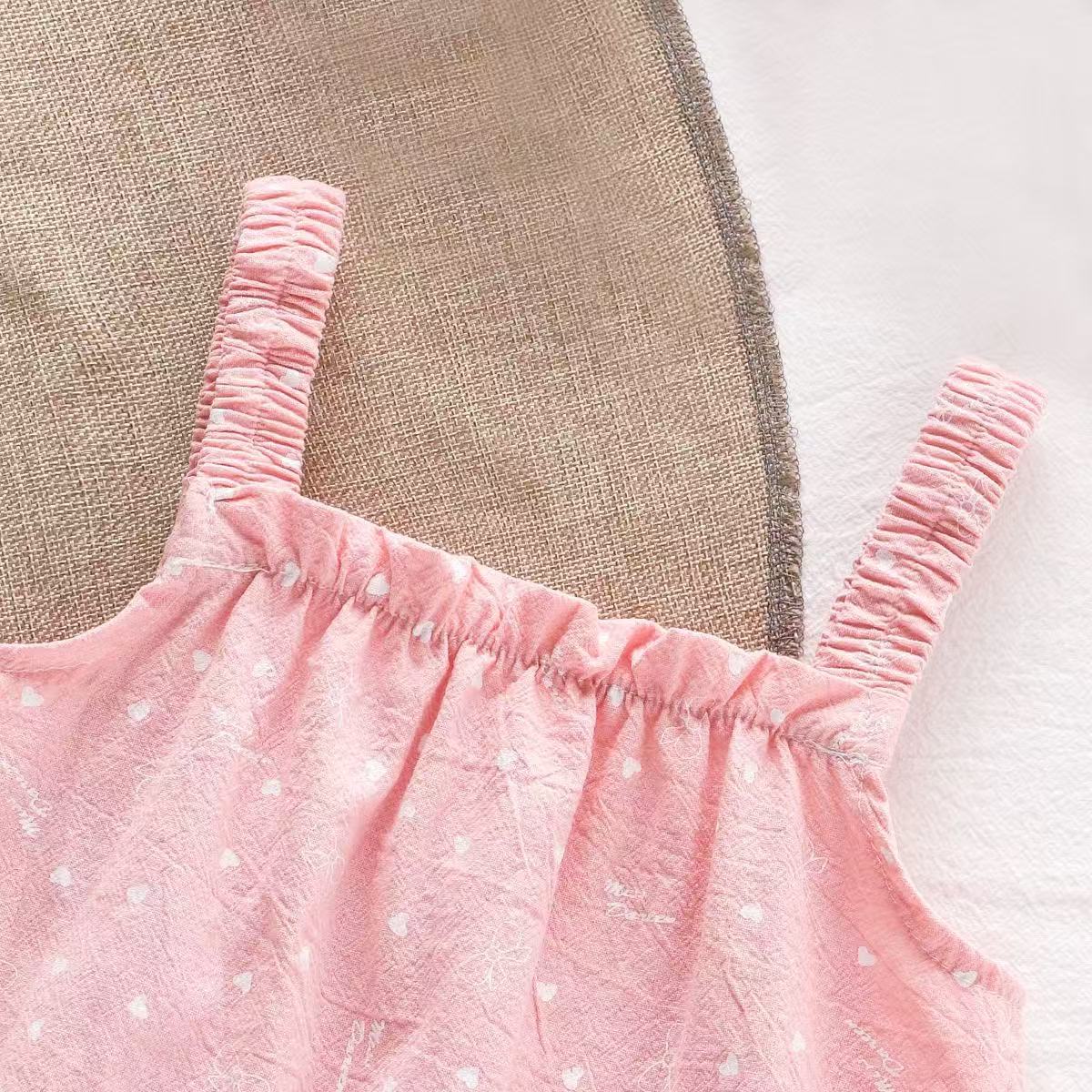 Baby Girl Love Heart Bowknots Romper with Hat