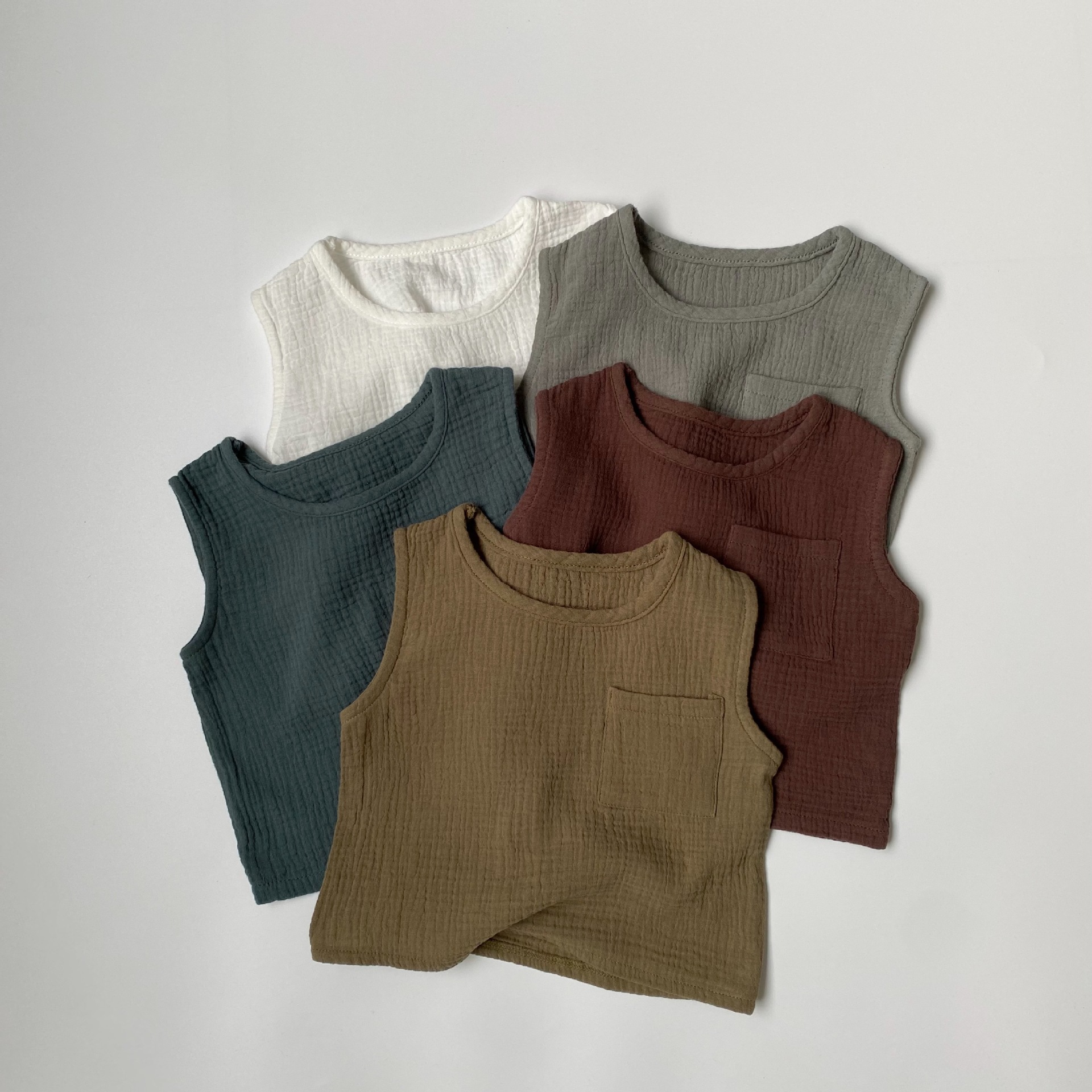Toddler Solid Color Gauze Tank Top