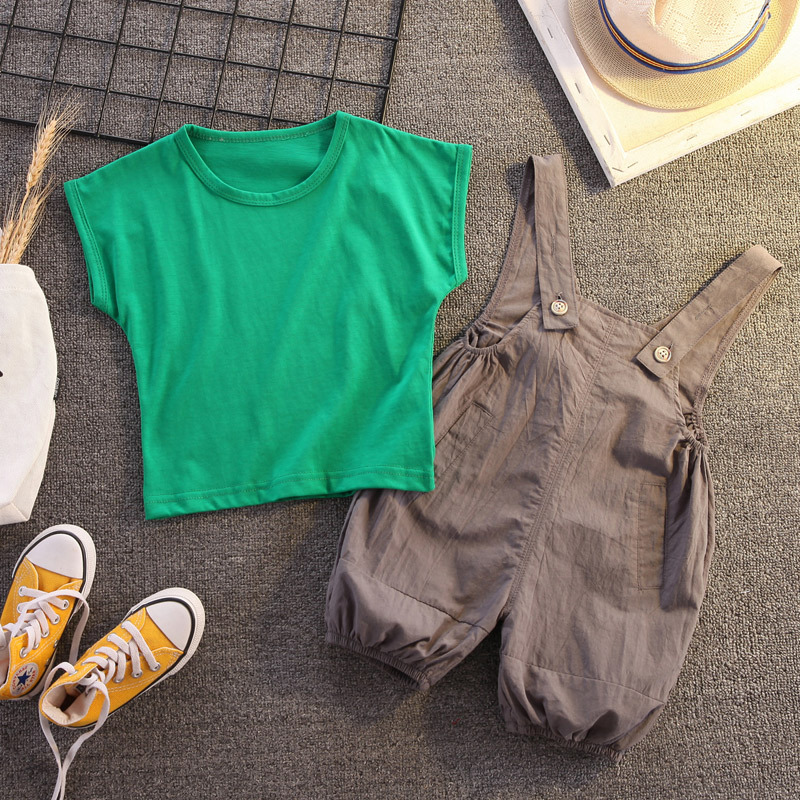 Baby Kid 2-Piece T-Shirt and Overalls Set