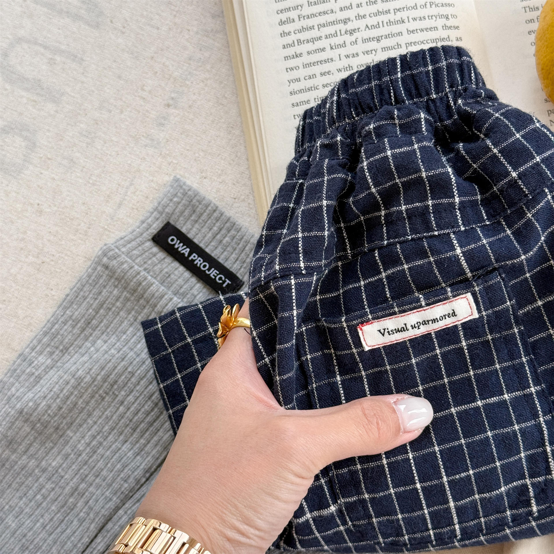 Toddler Casual Contrast Check Shorts